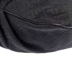 Pre Owned Givenchy Black Monogram Canvas And Leather Flap Hobo