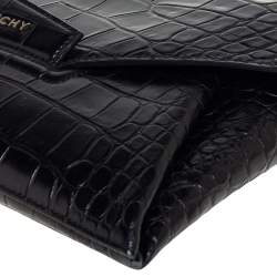 مملوكة مسبقًا حقيبة كلتش جيفنشي أنتيغونا جلد نقشة التمساح أسود متوسطة