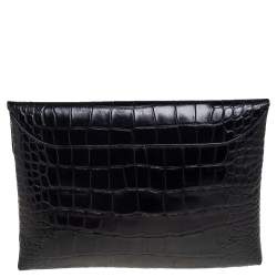 مملوكة مسبقًا حقيبة كلتش جيفنشي أنتيغونا جلد نقشة التمساح أسود متوسطة