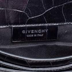 مملوكة مسبقًا حقيبة كلتش جيفنشي أنتيغونا جلد نقشة التمساح أسود متوسطة