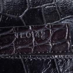 مملوكة مسبقًا حقيبة كلتش جيفنشي أنتيغونا جلد نقشة التمساح أسود متوسطة