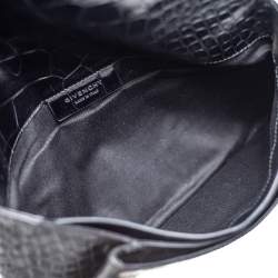 مملوكة مسبقًا حقيبة كلتش جيفنشي أنتيغونا جلد نقشة التمساح أسود متوسطة