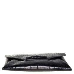 مملوكة مسبقًا حقيبة كلتش جيفنشي أنتيغونا جلد نقشة التمساح أسود متوسطة