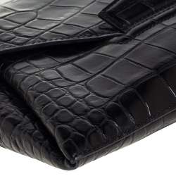 مملوكة مسبقًا حقيبة كلتش جيفنشي أنتيغونا جلد نقشة التمساح أسود متوسطة