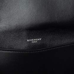 مملوكة مسبقًا حقيبة كلتش جيفنشي حمالة معص م قلاب جلد أسود
