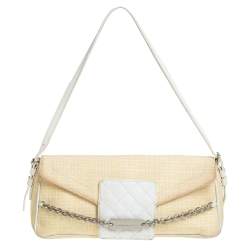 مملوكة مسبقًا حقيبة جيفنشي باغيت كانفاس وجلد أصفر بالشعار وقلاب