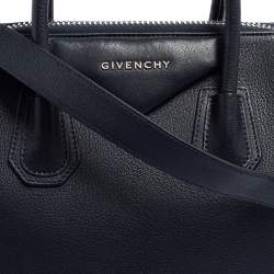 Pre Owned Givenchy Navy Blue Leather Small Antigona Satchel