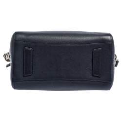 Pre Owned Givenchy Navy Blue Leather Small Antigona Satchel