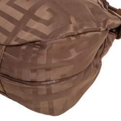 Pre Owned Givenchy Brown Signature Satin And Leather Hobo
