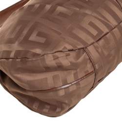 Pre Owned Givenchy Brown Signature Satin And Leather Hobo