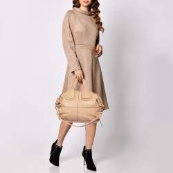 Pre Owned حقيبة يد جيفنشي نايت أنغيل جلد مزخرف بيج