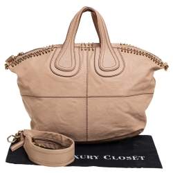 Pre Owned حقيبة يد جيفنشي نايت أنغيل جلد مزخرف بيج