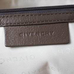 Pre Owned حقيبة ساتشيل جيفنشي عندليب جلد وقماش مونوغرام أخضر/ بني 