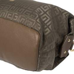 Pre Owned حقيبة ساتشيل جيفنشي عندليب جلد وقماش مونوغرام أخضر/ بني 