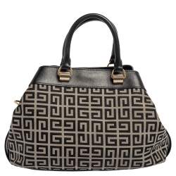 Pre Owned Givenchy Black/White Monogram Canvas and Leather Tote