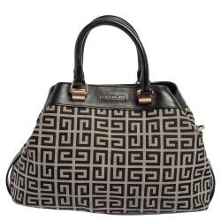 Pre Owned Givenchy Black/White Monogram Canvas and Leather Tote