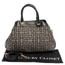 Pre Owned Givenchy Black/White Monogram Canvas and Leather Tote