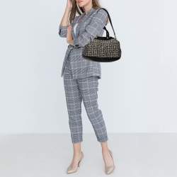 Pre Owned Givenchy Black/White Monogram Canvas and Leather Tote