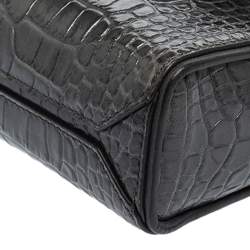 Pre Owned حقيبة كتف جيفنشي GV 3 جلد بنقشة التمساح رصاصي