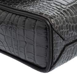 Pre Owned حقيبة كتف جيفنشي GV 3 جلد بنقشة التمساح رصاصي