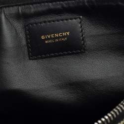 مملوكة مسبقًا Givenchy Beige/Brown Canvas and Leather Flat Zip Pouch