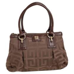 Pre Owned Givenchy Brown Signature Fabric and Leather Tote