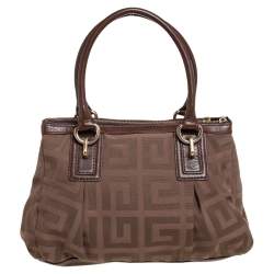 Pre Owned Givenchy Brown Signature Fabric and Leather Tote