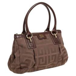 Pre Owned Givenchy Brown Signature Fabric and Leather Tote