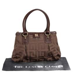 Pre Owned Givenchy Brown Signature Fabric and Leather Tote