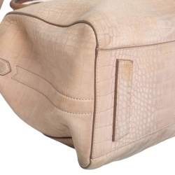 Pre Owned حقيبة جيفنشي أنتيغونا جلد بنقشة التمساح بيج متوسطة