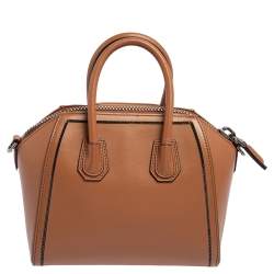 Pre Owned Givenchy Brown Leather Mini Antigona Satchel