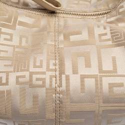 Pre Owned Givenchy Beige Monogram Canvas and Leather Hobo