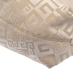 Pre Owned Givenchy Beige Monogram Canvas and Leather Hobo