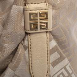 Pre Owned Givenchy Beige Monogram Canvas and Leather Hobo
