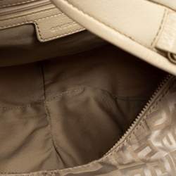 Pre Owned Givenchy Beige Monogram Canvas and Leather Hobo