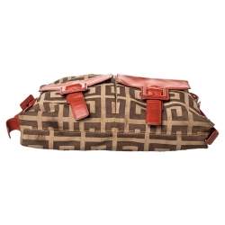 Pre Owned Givenchy Beige/Brown Monogram Canvas and Leather Shoulder Bag