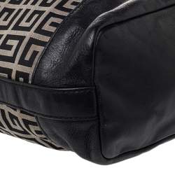 Pre Owned Givenchy Beige/Black Monogram Canvas And Leather Hobo