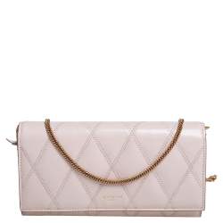 Pre Owned Givenchy Pale Pink Leather GV3 Wallet On Chain