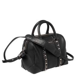 Givenchy Black Leather Mini Chain Animation Lucrezia Duffel Bag