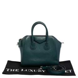 Pre Owned حقيبة ساتشل جيفنشي انتيغونا جلد أخضر داكن صغيرة