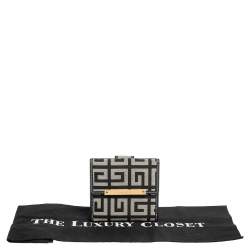 Pre Owned محفظة جيفنشي مضغوطة كانفاس مونوغرامي أسود/ رمادي