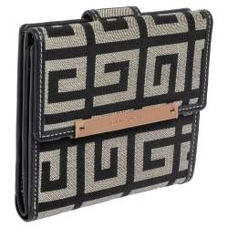 Pre Owned محفظة جيفنشي مضغوطة كانفاس مونوغرامي أسود/ رمادي