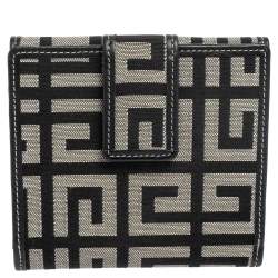 Pre Owned محفظة جيفنشي مضغوطة كانفاس مونوغرامي أسود/ رمادي