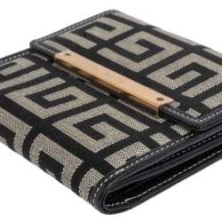 Pre Owned محفظة جيفنشي مضغوطة كانفاس مونوغرامي أسود/ رمادي