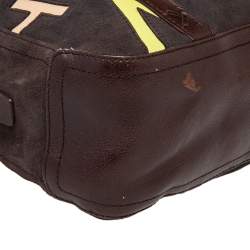 Pre Owned Givenchy Brown Suede and Leather Zip Boston Bag