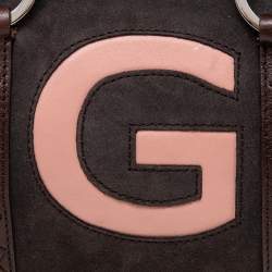 Pre Owned Givenchy Brown Suede and Leather Zip Boston Bag