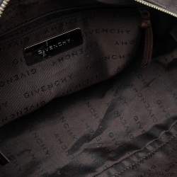 Pre Owned Givenchy Brown Suede and Leather Zip Boston Bag