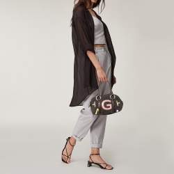 Pre Owned Givenchy Brown Suede and Leather Zip Boston Bag