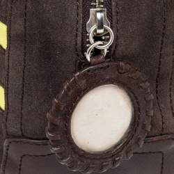 Pre Owned Givenchy Brown Suede and Leather Zip Boston Bag