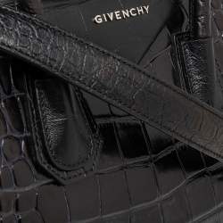 Pre Owned حقيبة ساتشل جيفنشي أنتيغونا جلد نقشة التمساح سوداء